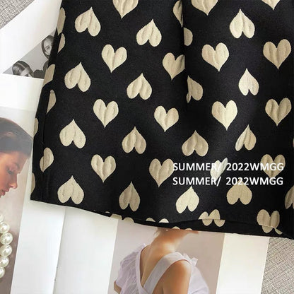 Love print shorts women's summer thin section design sense niche Korean version loose high waist thin sports casual pantsf