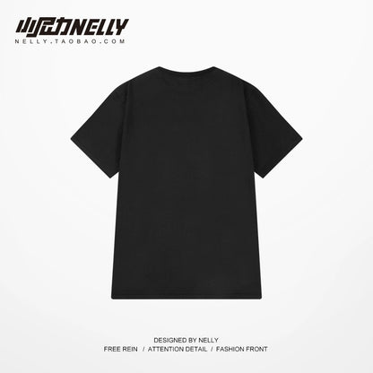 ins hip-hop national trend brand vibe style hip-hop trend European and American couples oversize love short-sleeved T-shirt male and female bf