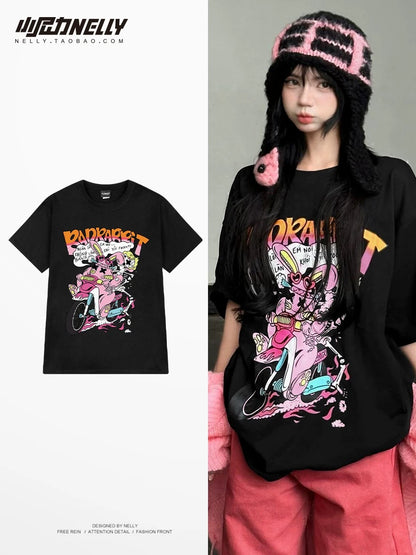 Short-sleeved men's and women's trendy brand ins Hong Kong style men's t-shirt summer clothes 2024 new handsome half-sleeved boys' T-shirt