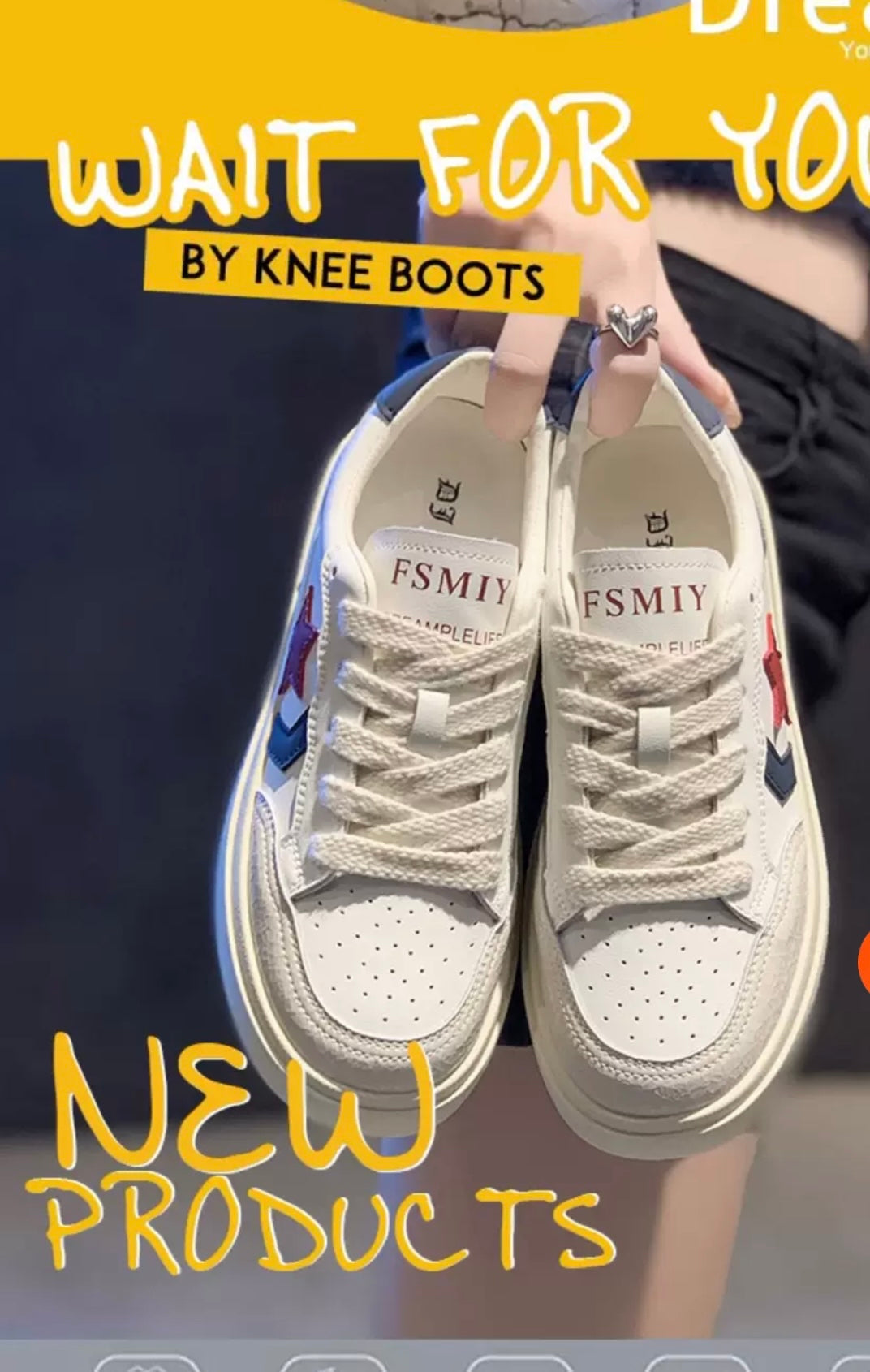 Western-style star white shoes summer women's style 2023 autumn new thick-soled sneakers light casual sports women's shoes