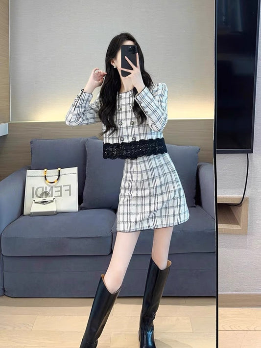 Xiaoxiangfeng suit 2023 autumn and winter new style high-end and elegant lady dignified and elegant mature royal sister two-piece skirt (S5553)