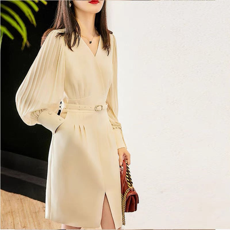 European spring new style fashionable elegant lady style fairy skirt versatile bottoming slimming waist dress