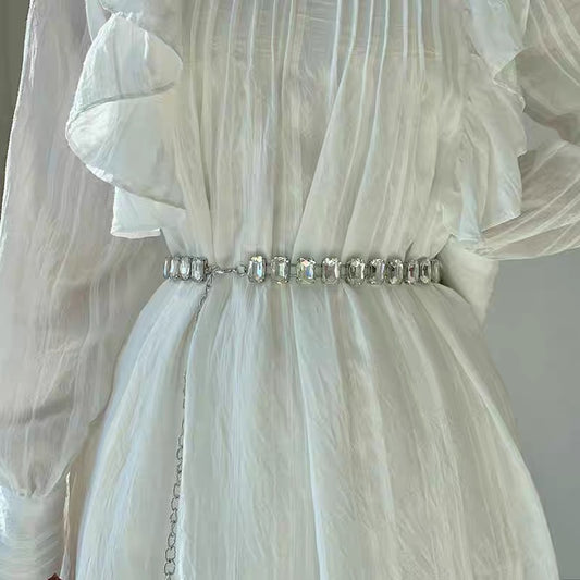 Waist chain female 2022 new rhinestone decoration high-end chain with skirt suit all-match casual jeans belt