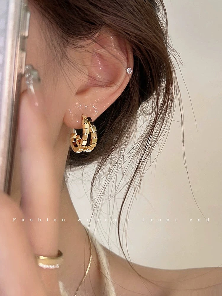 Metal small and exquisite earrings light luxury and elegant earrings 2023 new popular earrings niche design earrings trend