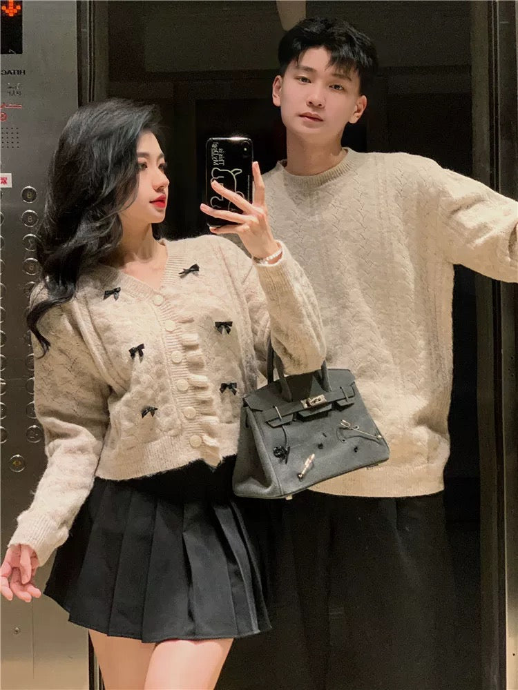 Couple wear autumn and winter 2023 new ins super hot sweater for men and women Korean version loose French sweater jacket trendy brand