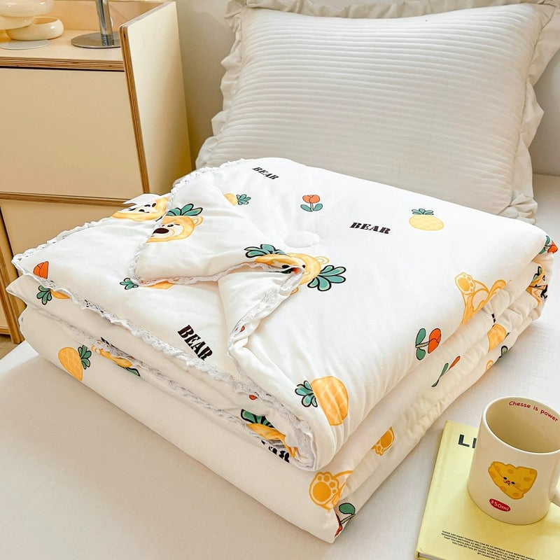 Class A soybean fiber knitted cotton summer cool quilt machine washable summer children's thin quilt spring and autumn summer air conditioning quilt