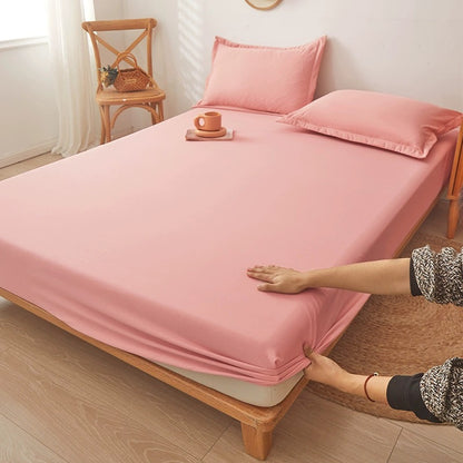 Bed sheet single piece washed cotton and linen bedspread 2023 new bed sheet Simmons mattress dustproof protective cover full package non-slip