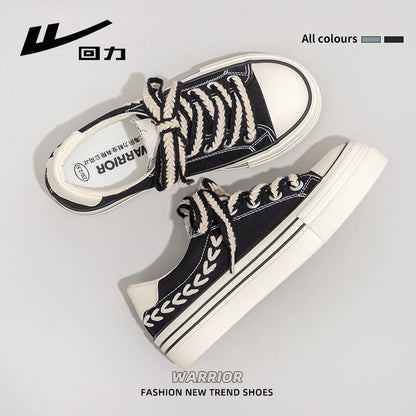 Huili wheat ear canvas shoes for women 2024 spring new versatile thick-soled sneakers retro versatile niche casual shoes