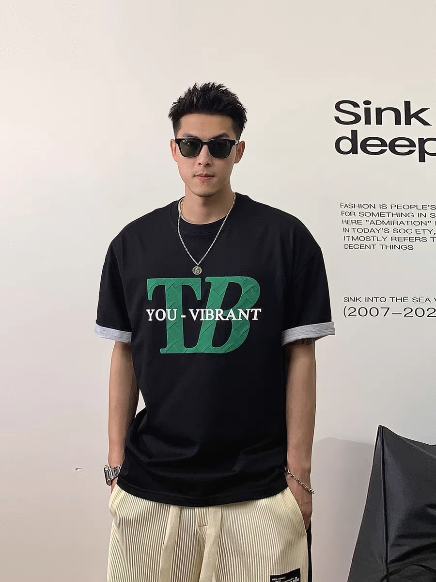 Xu Tailang American retro letter printed short-sleeved simple fashion loose versatile t-shirt ins trend men's top