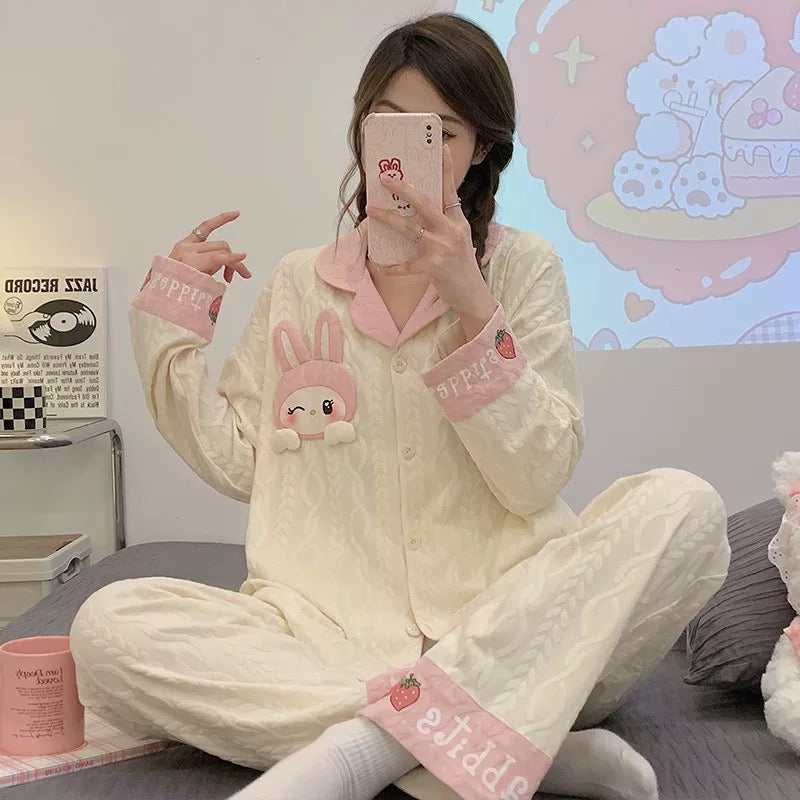 Pajamas for women Spring Autumn Winter Cotton Long Sleeve 2024 New Style Student Sweet and Cute Ladies Home Clothes Set