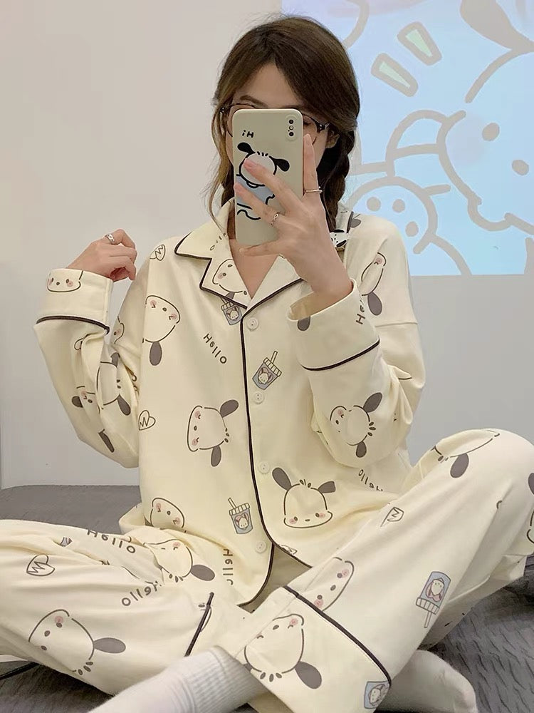 Pajamas for women Spring Autumn Winter Cotton Long Sleeve 2024 New Style Student Sweet and Cute Ladies Home Clothes Set