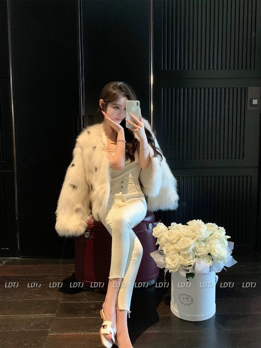 LDTJ Haute Couture Pants Spring and Winter New Temperament Celebrity High Waist Slim Slit Slits Casual Stretch Small Feet Nine Points Women