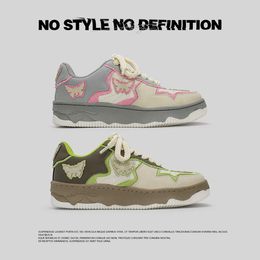Senguoguo bat or butterfly sneakers 2023 autumn new couple casual sports niche shoes men's trendy shoes