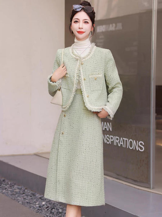Xiaoxiangfeng suit autumn women's clothing 2023 new hot temperament fashionable little dignified and atmospheric two-piece dress (S0411)