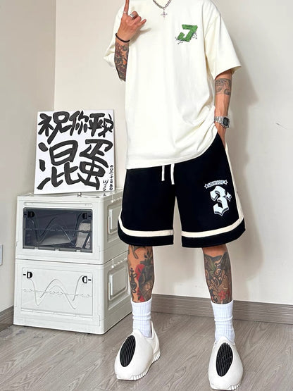 American high street shorts men's summer hip-hop trendy sports pants ins fashion brand versatile loose casual mid-length pants
