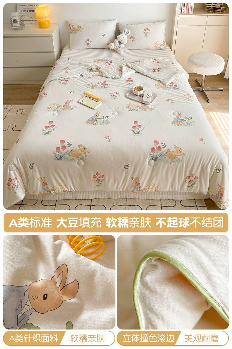 Class A soybean fiber knitted cotton summer cool quilt machine washable summer children's thin quilt spring and autumn summer air conditioning quilt