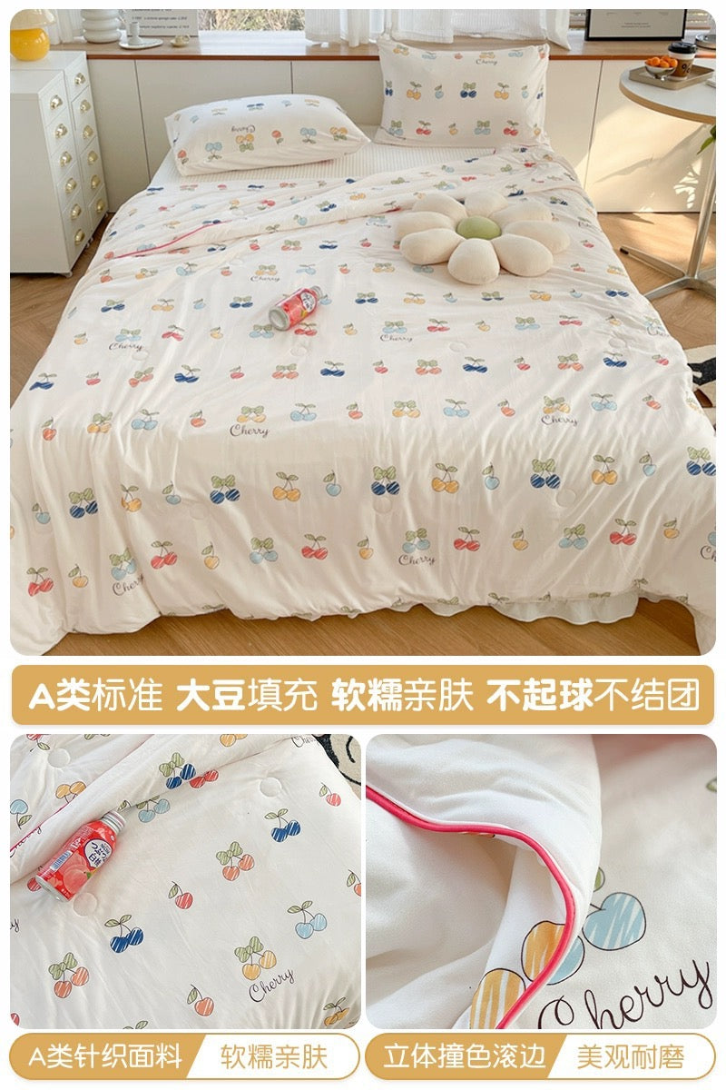 Class A soybean fiber knitted cotton summer cool quilt machine washable summer children's thin quilt spring and autumn summer air conditioning quilt