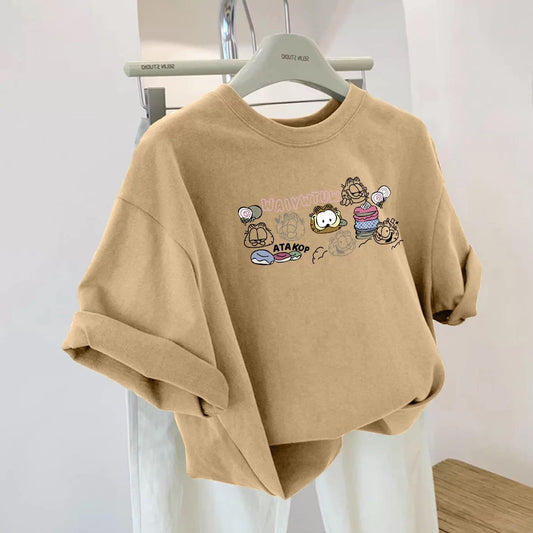 Foreign trade cut label tail order ~ counter withdrawal American trend summer short-sleeved T-shirt men and women pure cotton loose versatile (Copy)