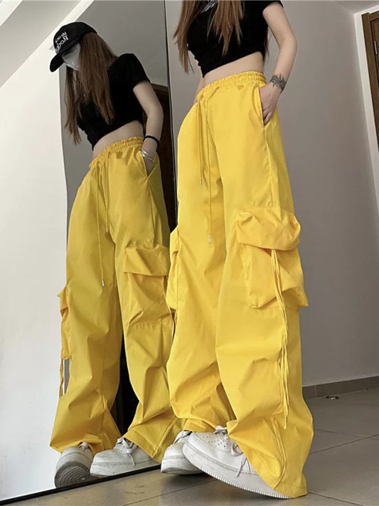 American retro overalls for women in autumn and winter with wide-leg design, niche plus velvet and thickening, loose casual floor mopping trousers, trendy