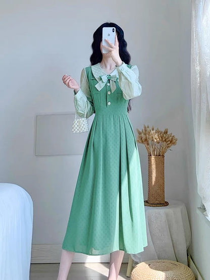 Autumn 2023 new skirt French first love age-reducing fairy temperament fresh waist slimming dress for small people