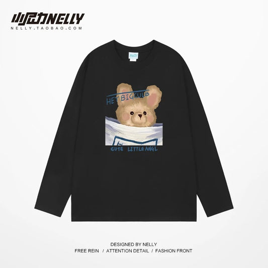 American cartoon cat print round neck short sleeve men and women summer 2025 couple pure cotton t-shirt half sleeve bottoming shirt trend