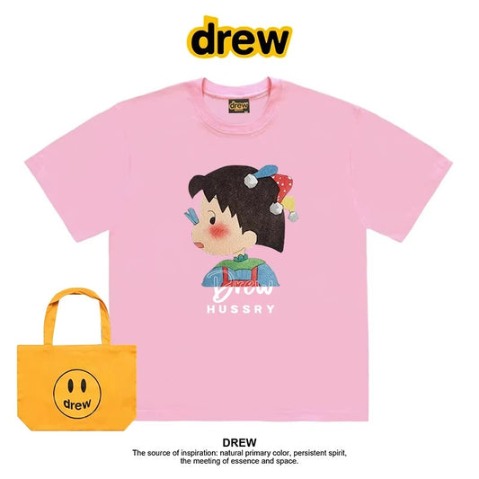 drew American trendy brand Crayon Shin-chan short-sleeved T-shirt men and women ins loose summer heavy cotton casual couple outfit