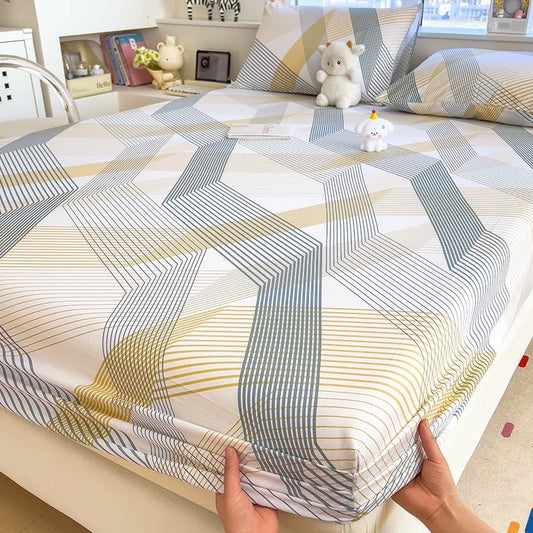 A-grade mother and baby grade pure cotton fitted sheet, single piece, pure cotton mattress protector, bed cover, dust cover, bed cover, 1.5 three-piece set
