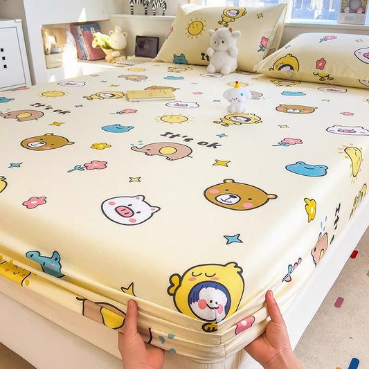 A-grade mother and baby grade pure cotton fitted sheet, single piece, pure cotton mattress protector, bed cover, dust cover, bed cover, 1.5 three-piece set