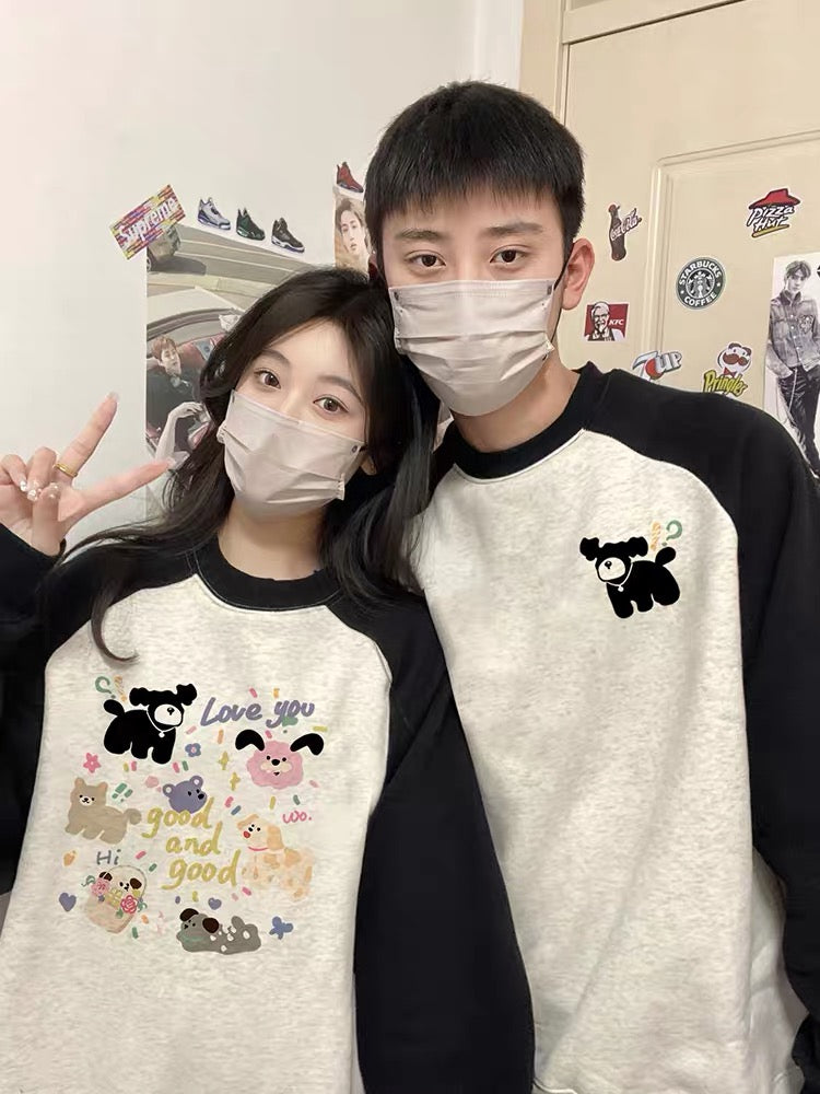 Couple wear early spring and autumn 2023 new trendy Internet celebrity sweatshirt high-end clothes winter outer suit oversize (N0219)