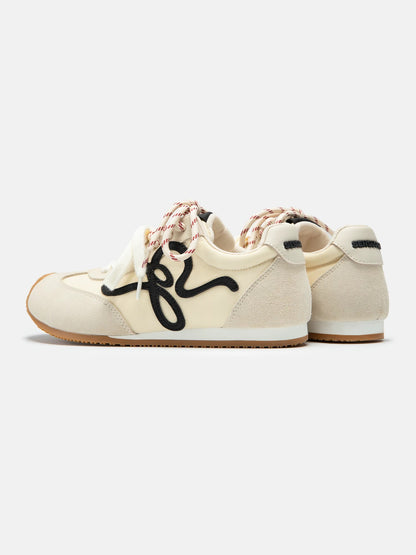 Sen Guoguo Thin Sole Series/Beige Dexun Shoes Women's 2025 Spring New Sports Leisure Flat-soled Forrest Gump Shoes