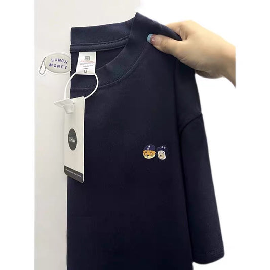 Foreign trade cut label tail order ~ counter withdrawal American trend summer short-sleeved T-shirt men and women pure cotton loose versatile