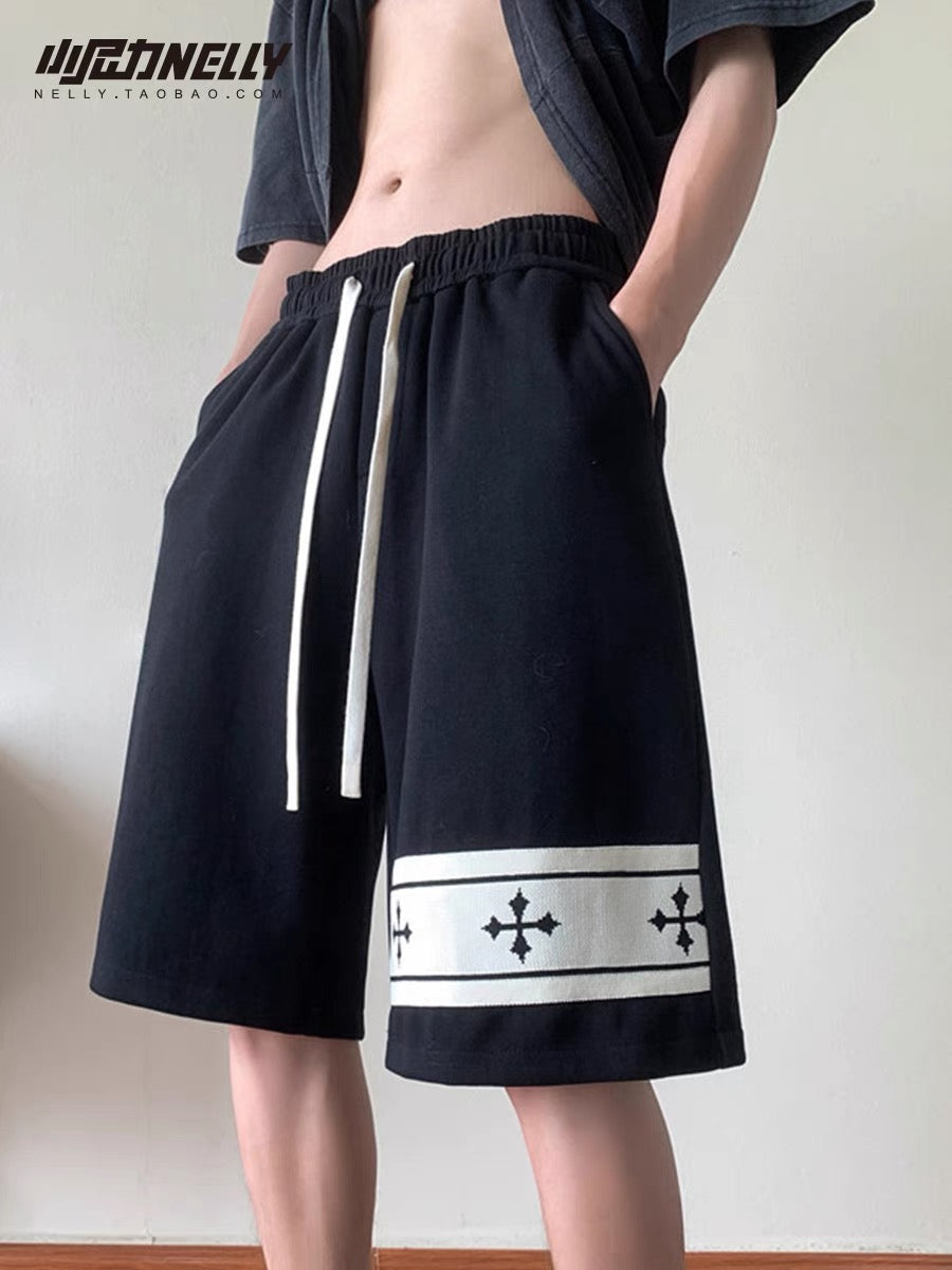 American hip-hop basketball shorts men's summer large size trendy brand straight Hong Kong style cec loose casual sports pants