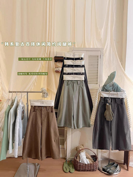 Women's High-Quality Thickened Cashmere-Blend Balloon-Cut Wide-Leg Pants – Autumn/Winter Loose, Slimming, Cropped "Scimitar" Style Brushed Casual Trousers