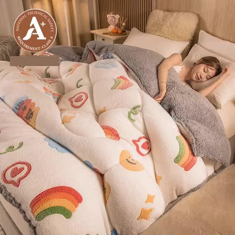 Coral fleece blanket lamb fleece quilt thickened winter single student dormitory milk flannel blanket bed