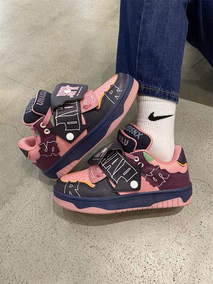 National trend versatile double tongue dragon fruit four seasons bread shoes niche trend men's and women's skate shoes student sports shoes
