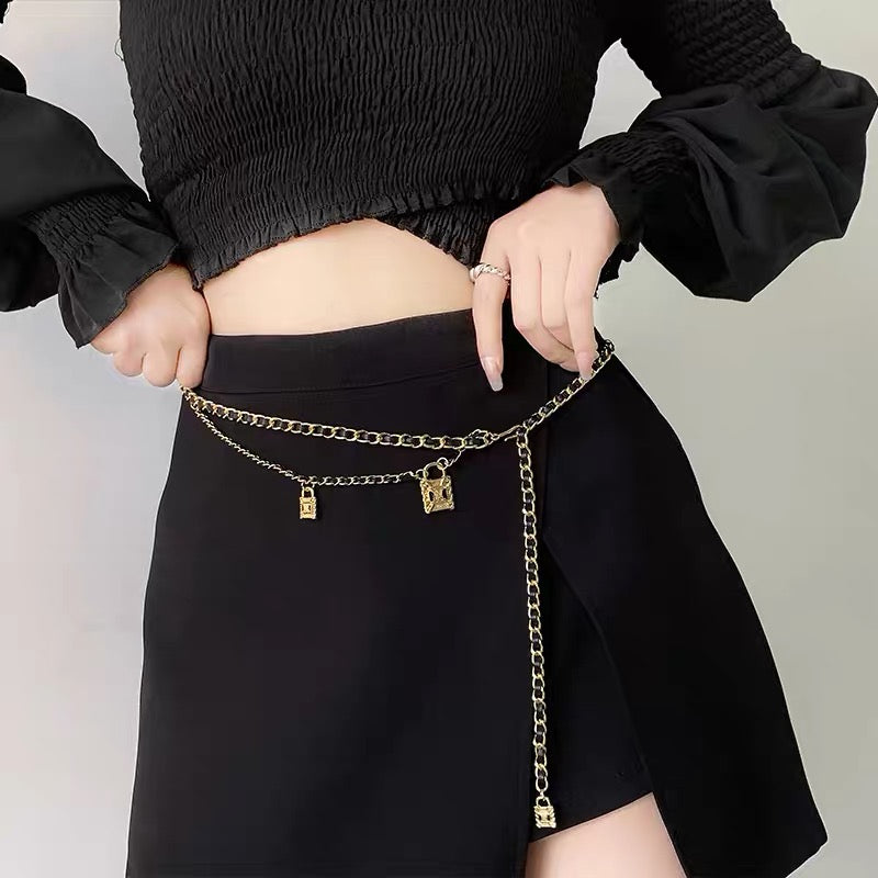 Belt women's waist chain decoration high-end small fragrant style thin girdle metal versatile new fashion design belt