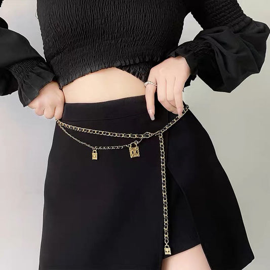 Belt women's waist chain decoration high-end small fragrant style thin girdle metal versatile new fashion design belt
