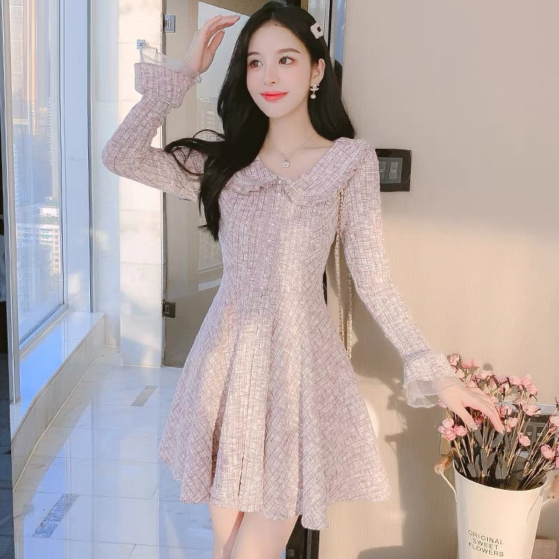 lolita small fragrant dress women's autumn and winter 2023 new high-end temperament small bottoming skirt