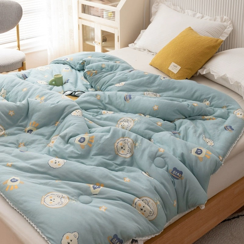 Class A soybean fiber knitted cotton summer cool quilt machine washable summer children's thin quilt spring and autumn summer air conditioning quilt