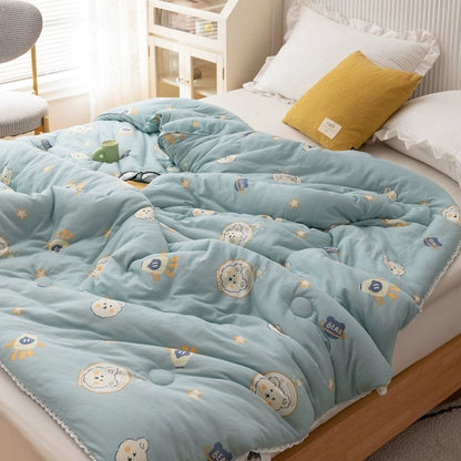 Class A soybean fiber knitted cotton summer cool quilt machine washable summer children's thin quilt spring and autumn summer air conditioning quilt
