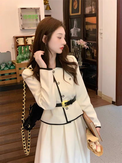 White French retro style suit dress suit cold style high-end small fragrance women's early autumn wear 2023