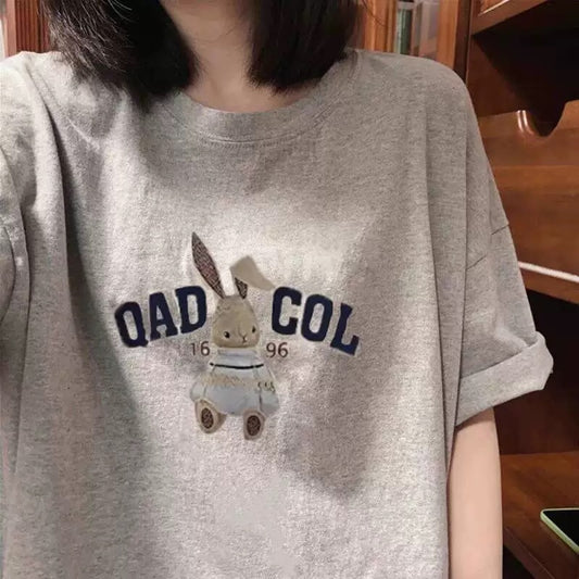 Foreign trade cut label tail order ~ counter withdrawal American trend summer short-sleeved T-shirt men and women pure cotton loose versatile