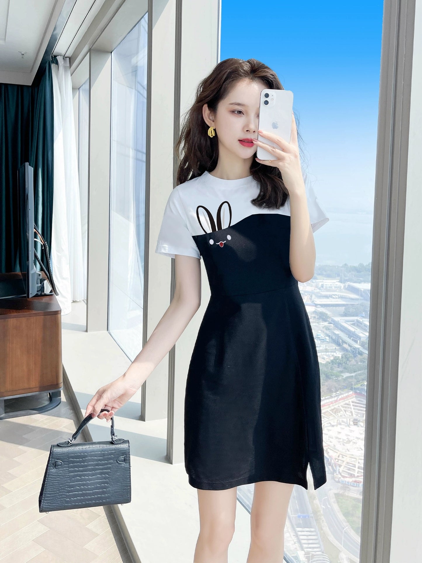 Black dress summer women's clothing 2024 new small summer clothing casual niche design skirt female summer