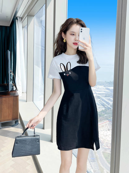 Black dress summer women's clothing 2024 new small summer clothing casual niche design skirt female summer