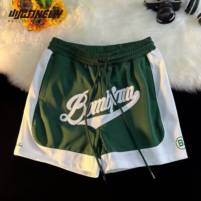 Shorts men's trendy summer sports and leisure American heavy street trend hip-hop outer wear letter sweatpants five-quarter pants