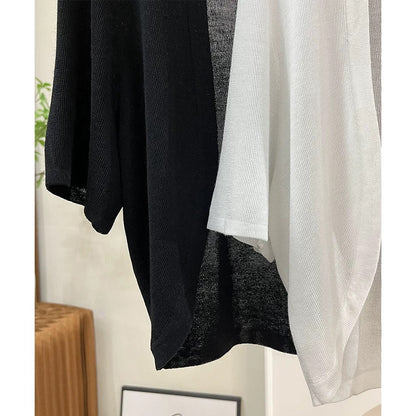 Small shawl coat for summer with suspender skirt and cardigan, short-sleeved ladies' thin waistcoat, versatile top