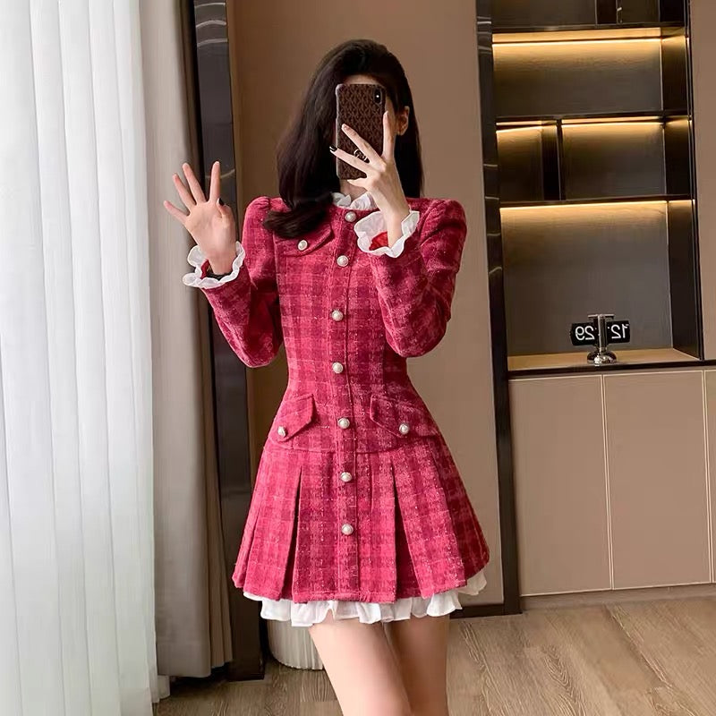 Autumn clothing for women 2023 new complete set of high-end women's French autumn long-sleeved dress for small people