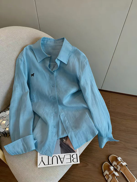 European-style retro, chic, and casual sun-protection shirt—loose-fitting and slimming, suitable for men and women; a stylish, versatile piece for spring and autumn.