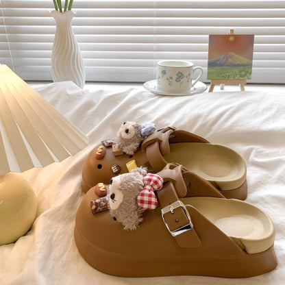 Cartoon cute Shirley May hole shoes for women 2025 spring and summer new style casual breathable non-slip thick bottom half-slip