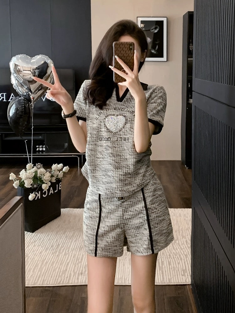 Xiaoxiangfeng sports casual and fashionable outfit for little people, a complete set of short-sleeved shorts two-piece suit for women, stylish summer clothes